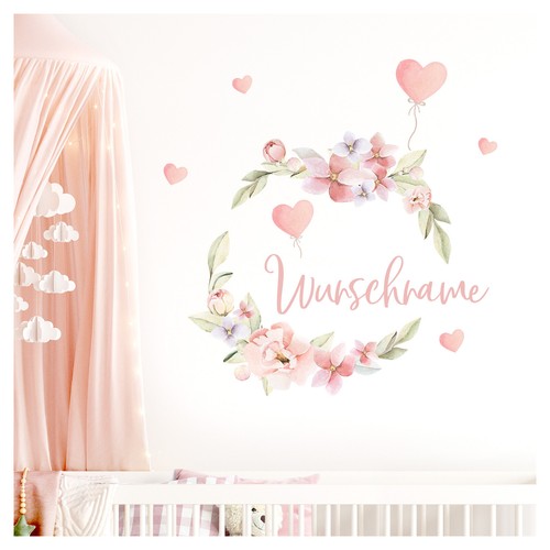 Wandsticker blumenranke mit - wandsticker,