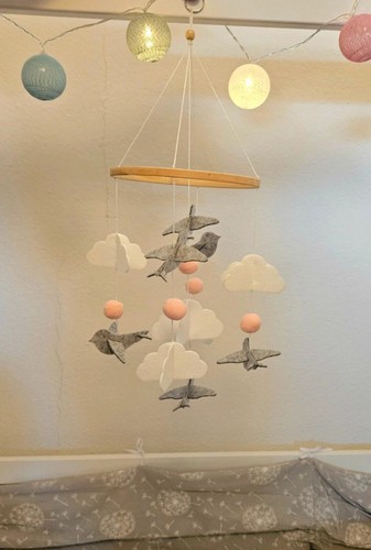 Mobile vögel wolken rosa - mobile,