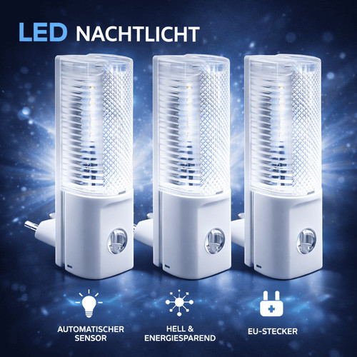 Led nachtlicht 3er set - led,